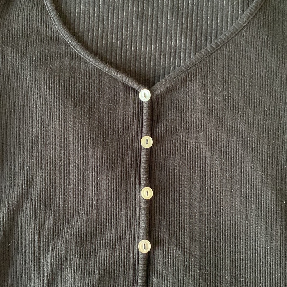 & Other Stories Rib Knit Button Top - Picture 3 of 3